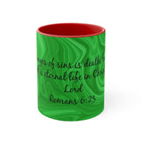 8CMSM  Colorful Marble Romans 6:23 Mug