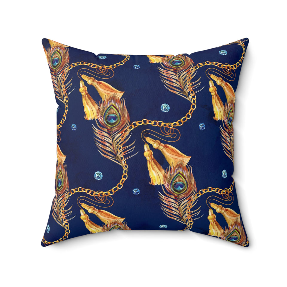 61PCF  Peacock Feather Pillow