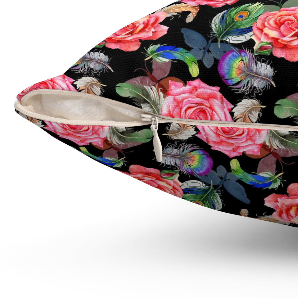 58PCF  Peacock Feather Pillow