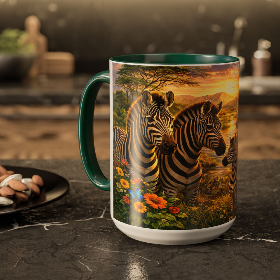 AM40  Zebra Family Mug