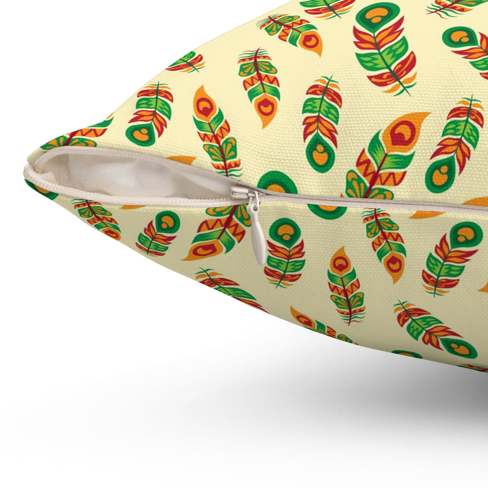 43PCF  Peacock Feather Pillow