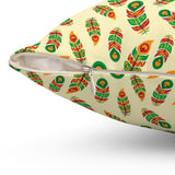 43PCF  Peacock Feather Pillow