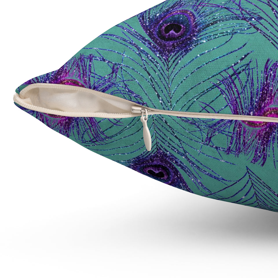 3PCF  Peacock Feather Pillow