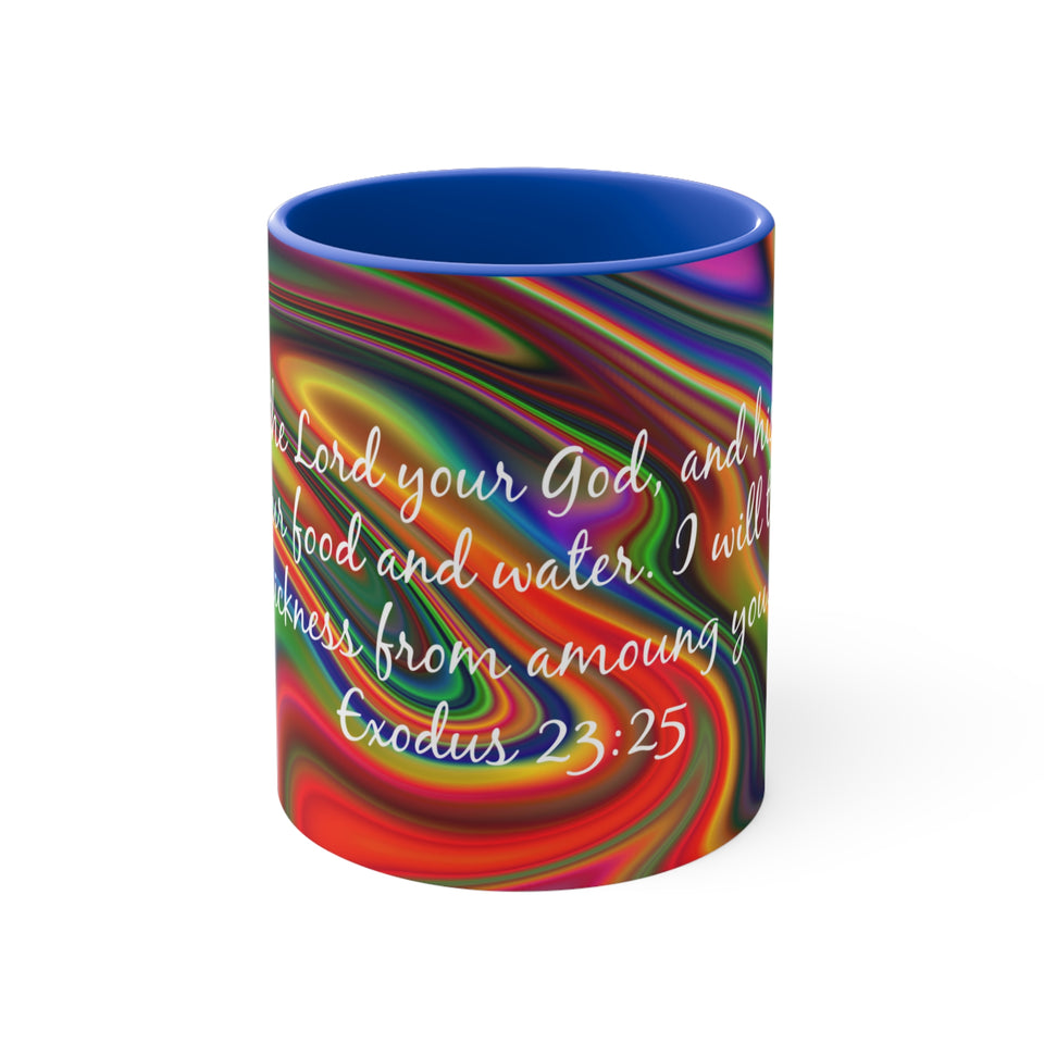 69CMSM  Colorful Marble Exodus 23:25 Mug
