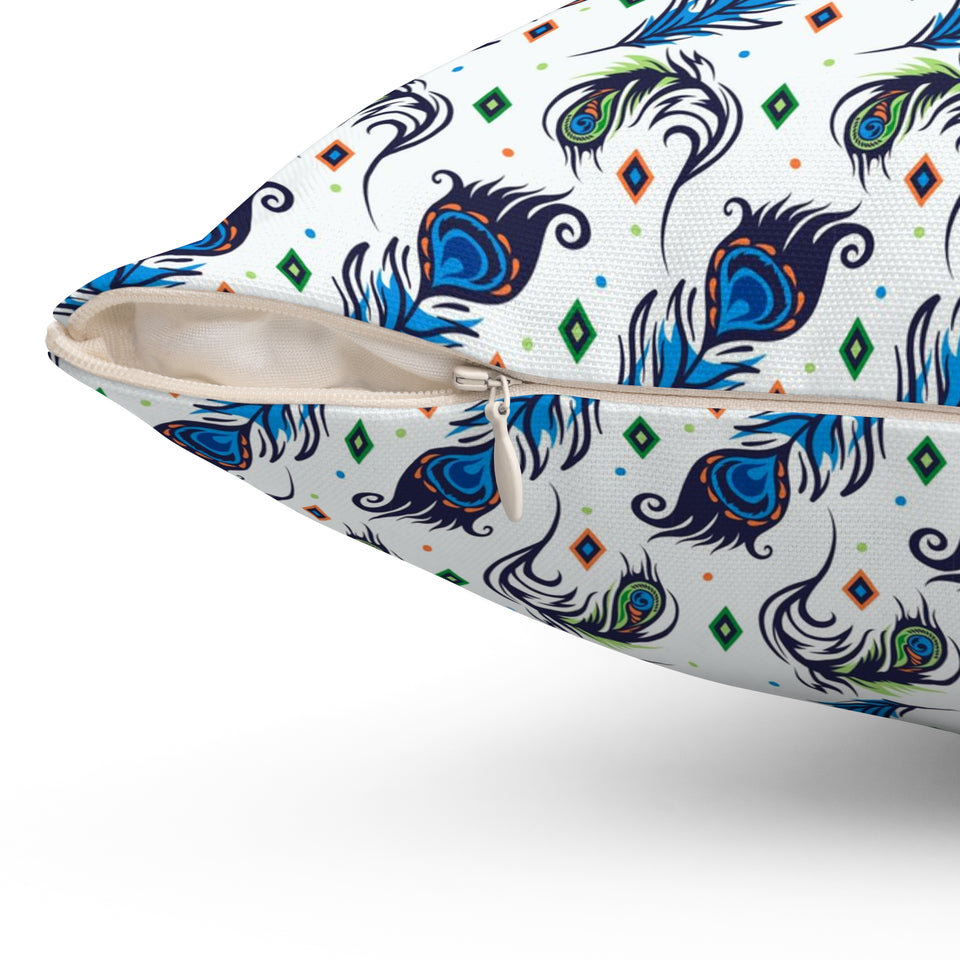 59PCF  Peacock Feather Pillow