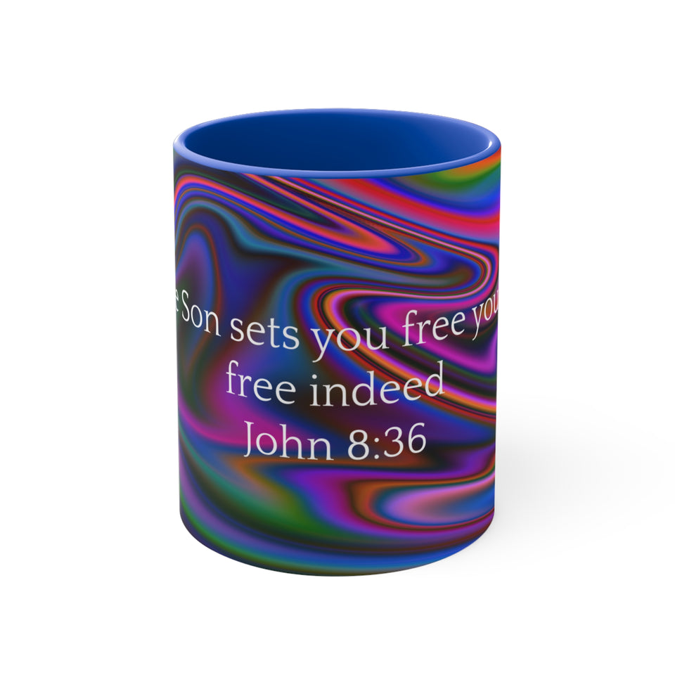 33CMSM  Colorful Marble John 8:36 Mug