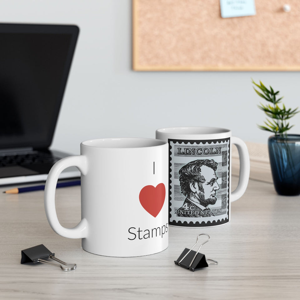 5ALSM  Abraham Lincoln US stamp mug