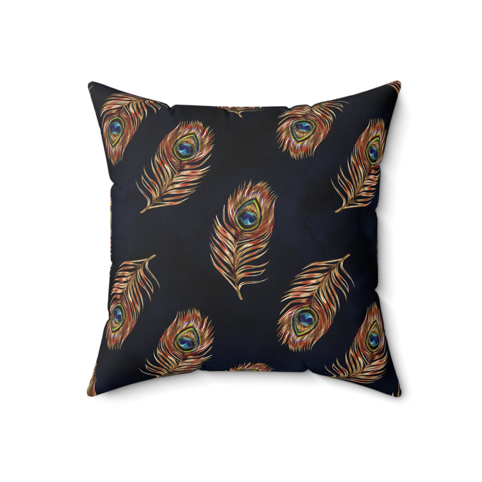 56PCF  Peacock Feather Pillow