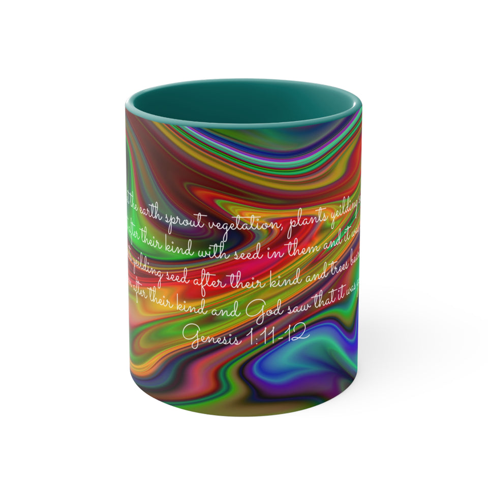 57CMSM  Colorful Marble Genesis 1:11-12 Mug