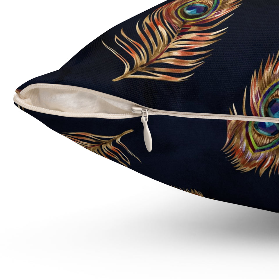 56PCF  Peacock Feather Pillow