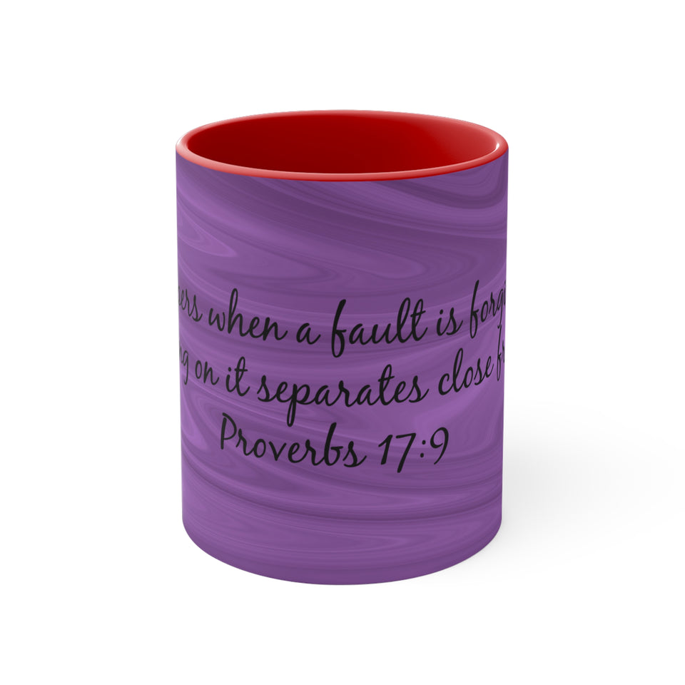 14CMSM  Colorful Marble Proverbs 17:9 Mug