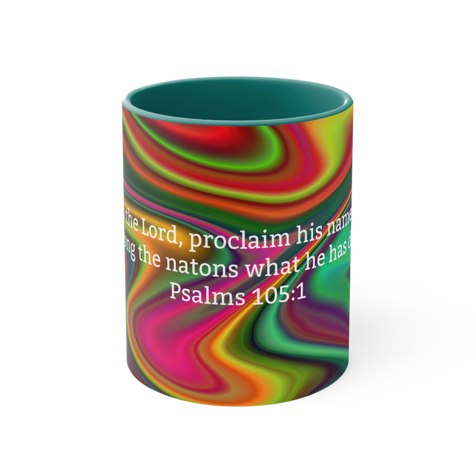 41CMSM  Colorful Marble Psalms 105:1  Mug