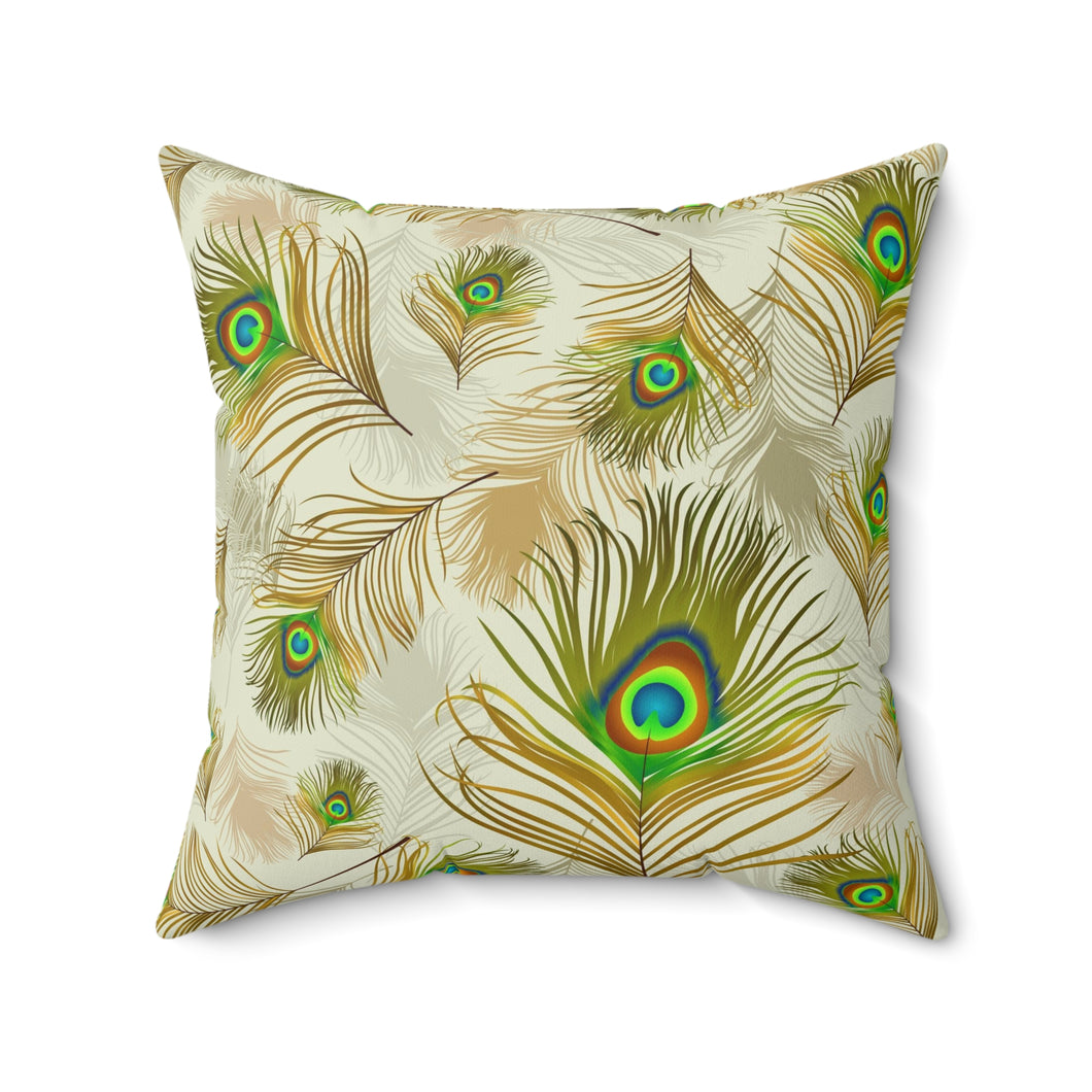 55PCF  Peacock Feather Pillow
