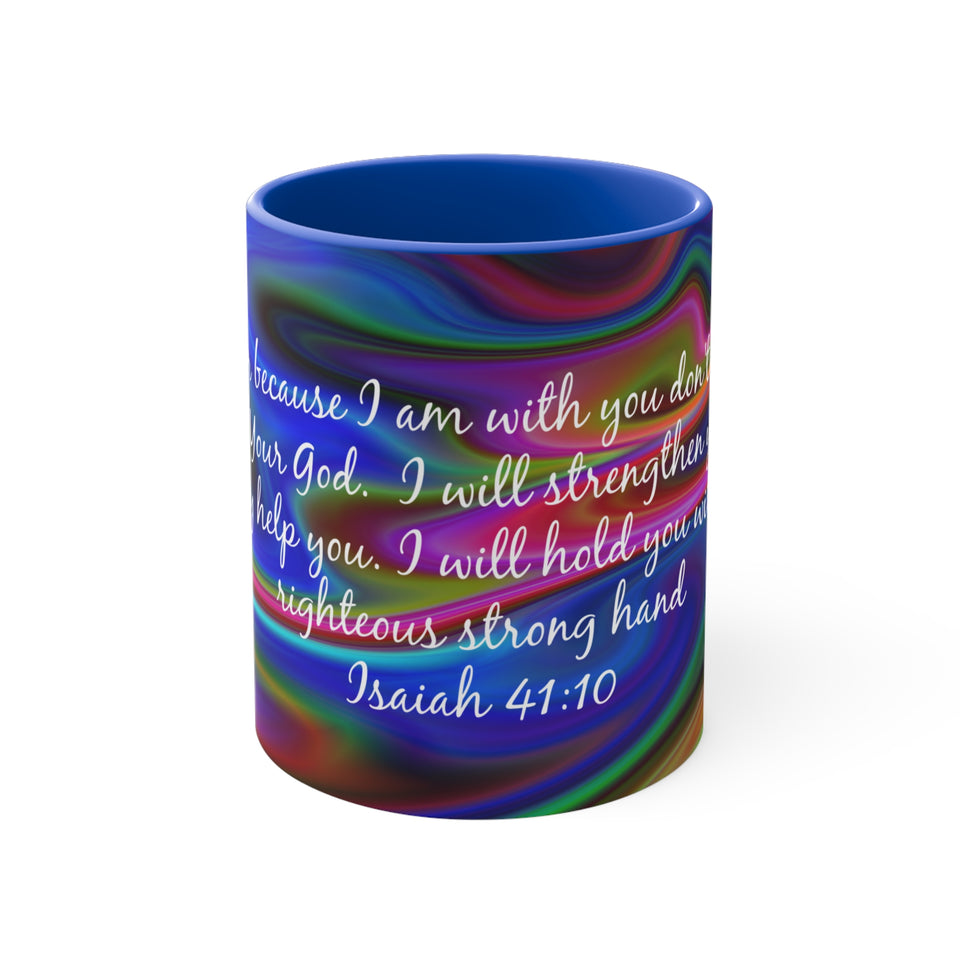 77CMSM  Colorful Marble Isaiah 41:10  Mug