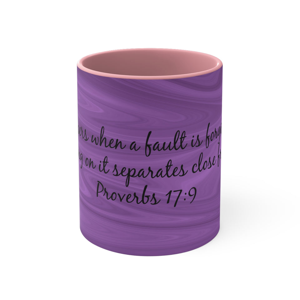 14CMSM  Colorful Marble Proverbs 17:9 Mug