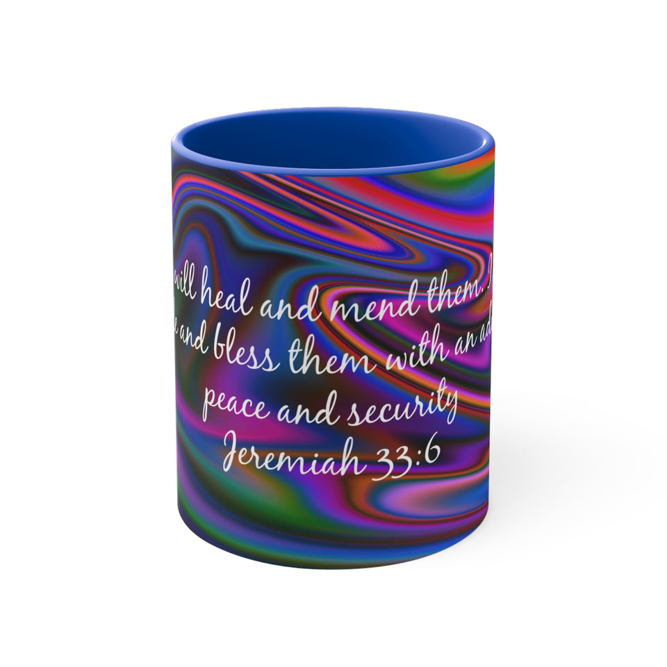 67CMSM  Colorful Marble Jeremiah 33:6 Mug