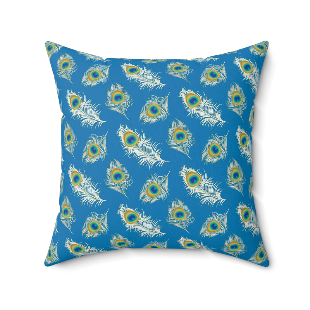 19PCF  Peacock Feather Pillow
