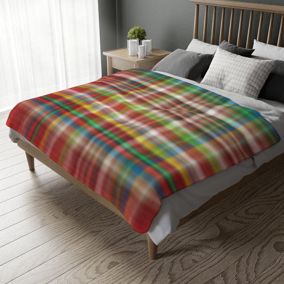 42CB  Colorful Plaid Blanket