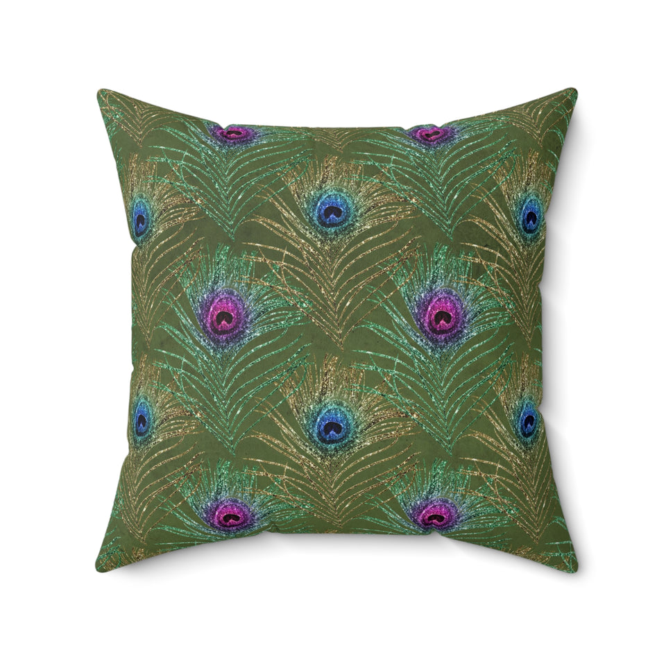9PCF  Peacock Feather Pillow