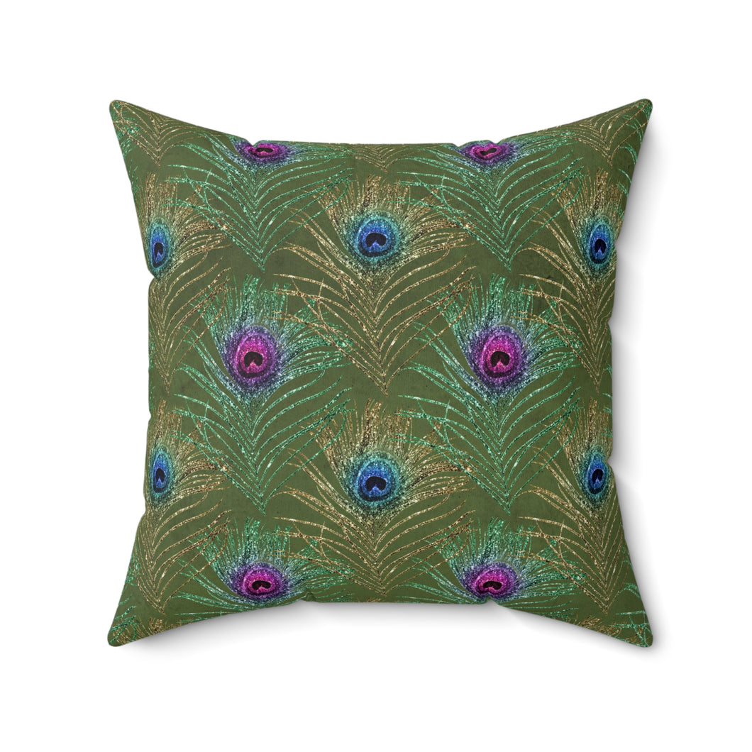 9PCF  Peacock Feather Pillow