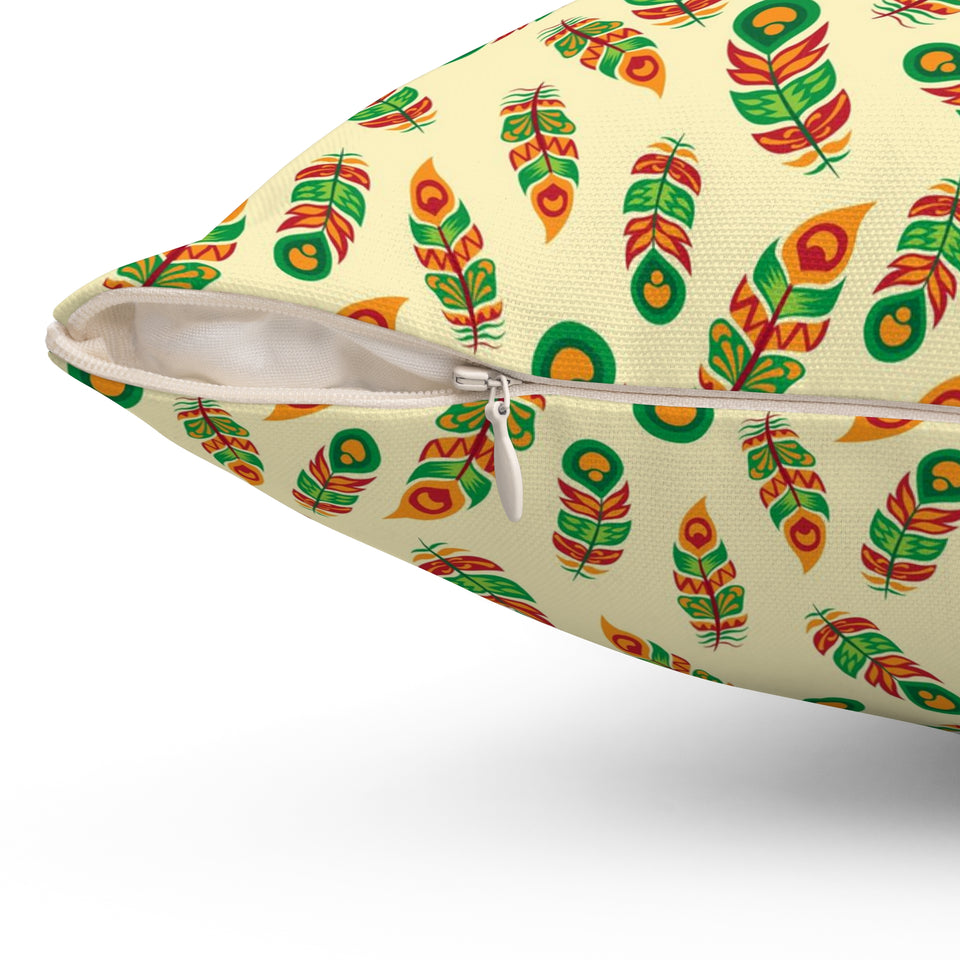 43PCF  Peacock Feather Pillow