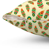 43PCF  Peacock Feather Pillow