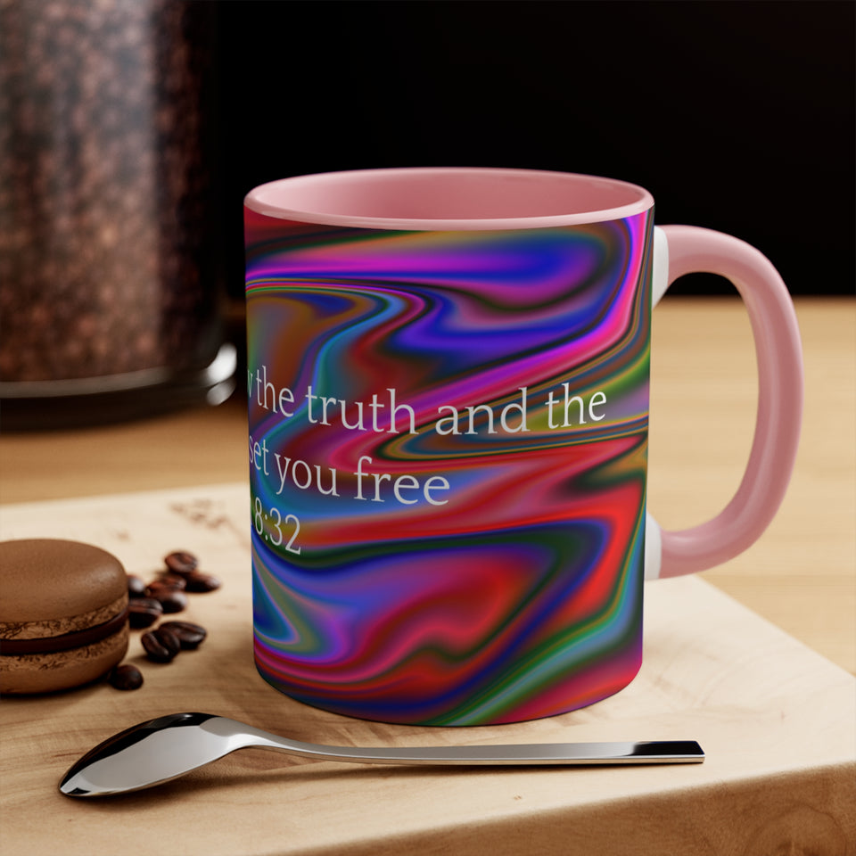 34CMSM  Colorful Marble John 8:32 Mug