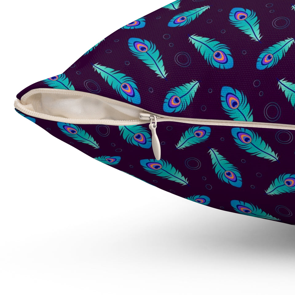 54PCF  Peacock Feather Pillow