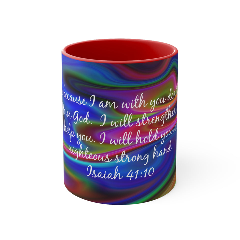 77CMSM  Colorful Marble Isaiah 41:10  Mug