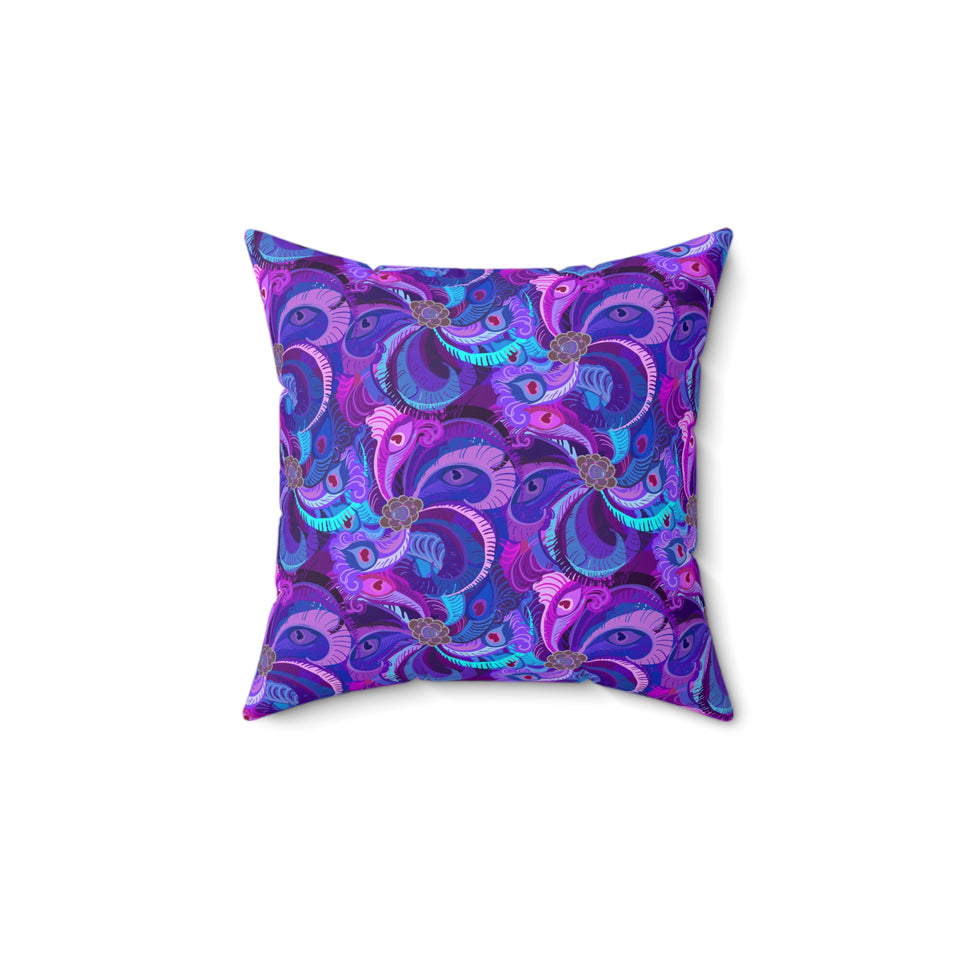 27PCF  Peacock Feather Pillow