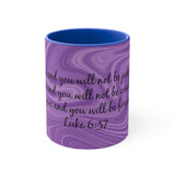 10CMSM  Colorful Marble and Luke 6:37 Mug