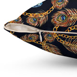 41PCF  Peacock Feather Pillow