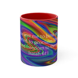 35CMSM  Colorful Marble Isaiah 61:1 Mug