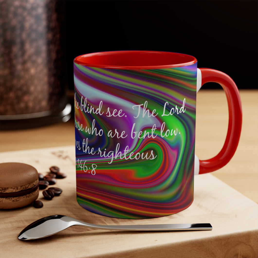 73CMSM  Colorful Marble Psalms 146:8 Mug