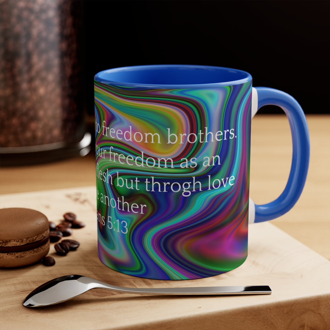 28CMSM  Colorful Marble Galatians 5:13 Mug