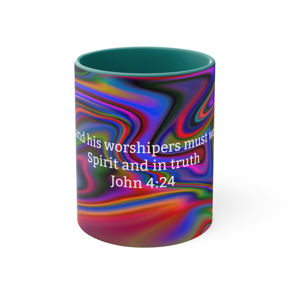 48CMSM Colorful Marble John 4:24 Mug