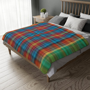 60CB  Colorful Plaid Blanket