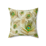 55PCF  Peacock Feather Pillow