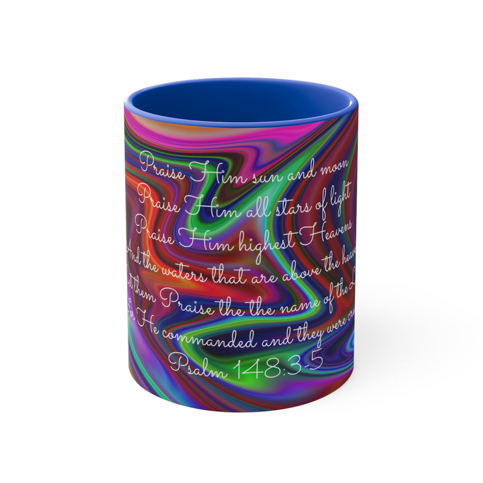 61CMSM  Colorful Marble Psalms 148: 3-5  Mug