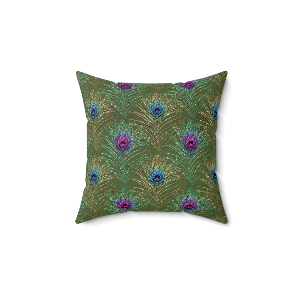 9PCF  Peacock Feather Pillow