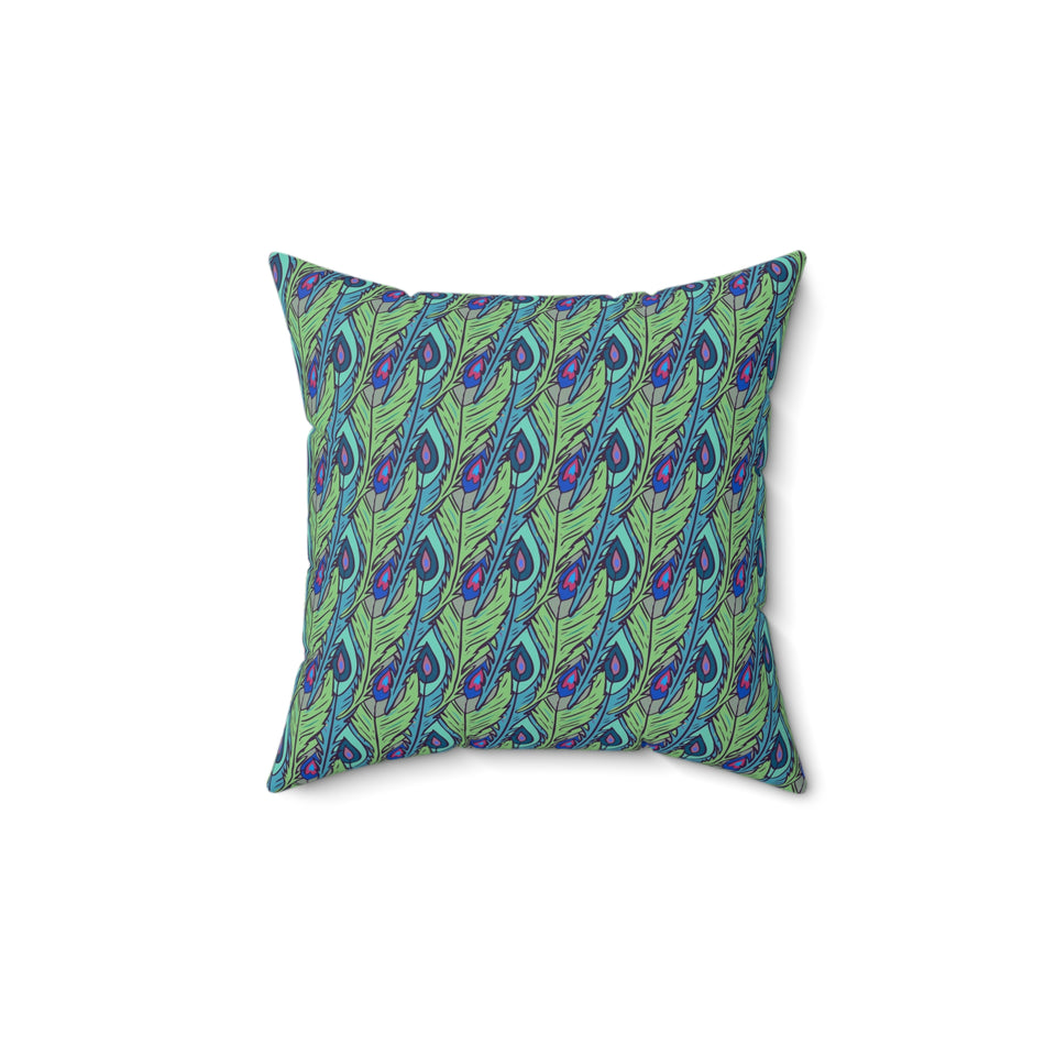 53PCF  Peacock Feather Pillow