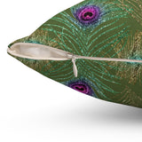 9PCF  Peacock Feather Pillow