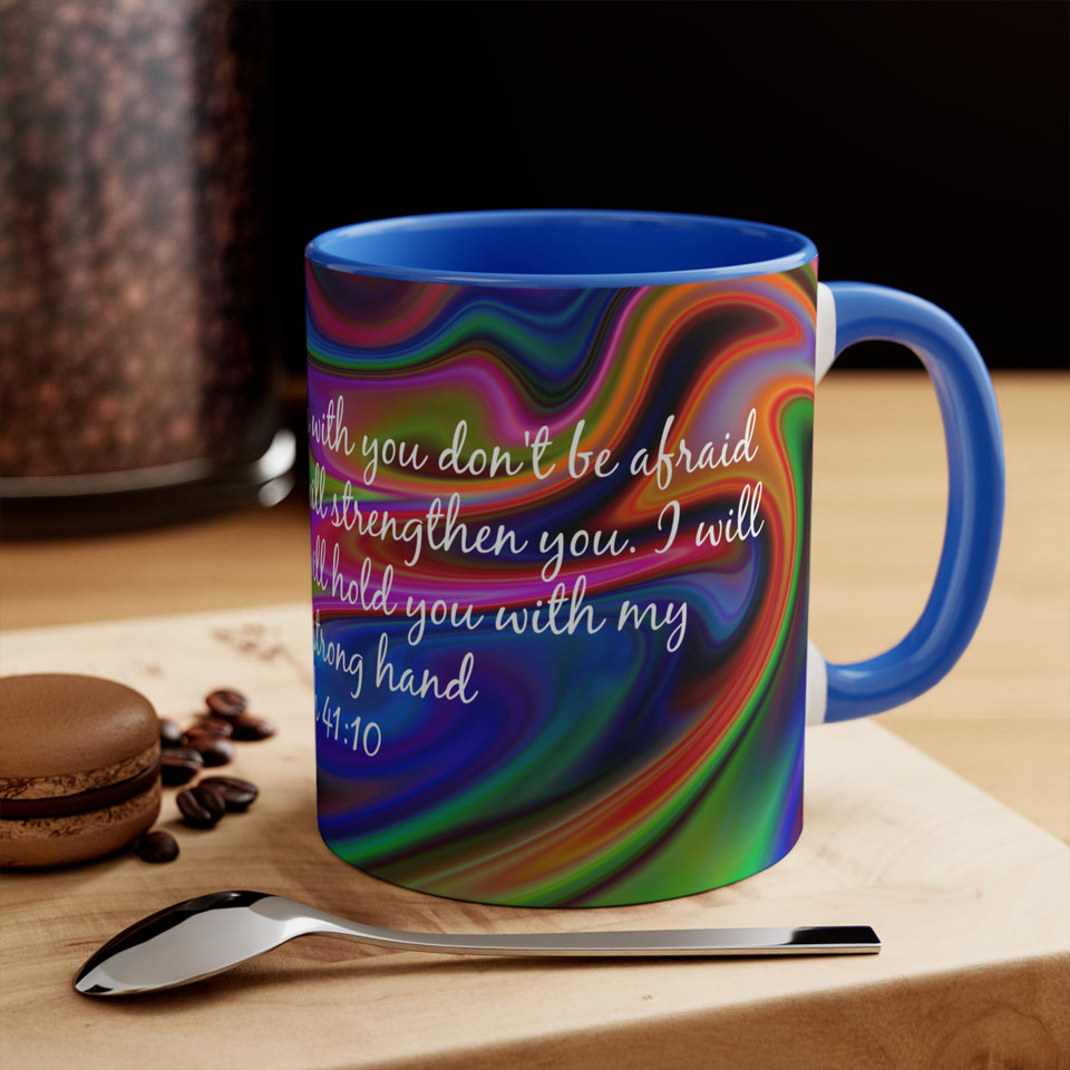 77CMSM  Colorful Marble Isaiah 41:10  Mug