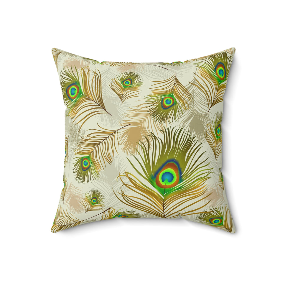 55PCF  Peacock Feather Pillow