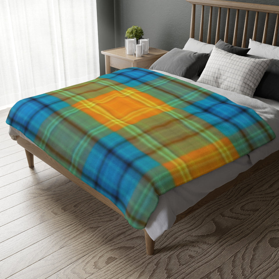 38CB  Colorful Plaid Blanket