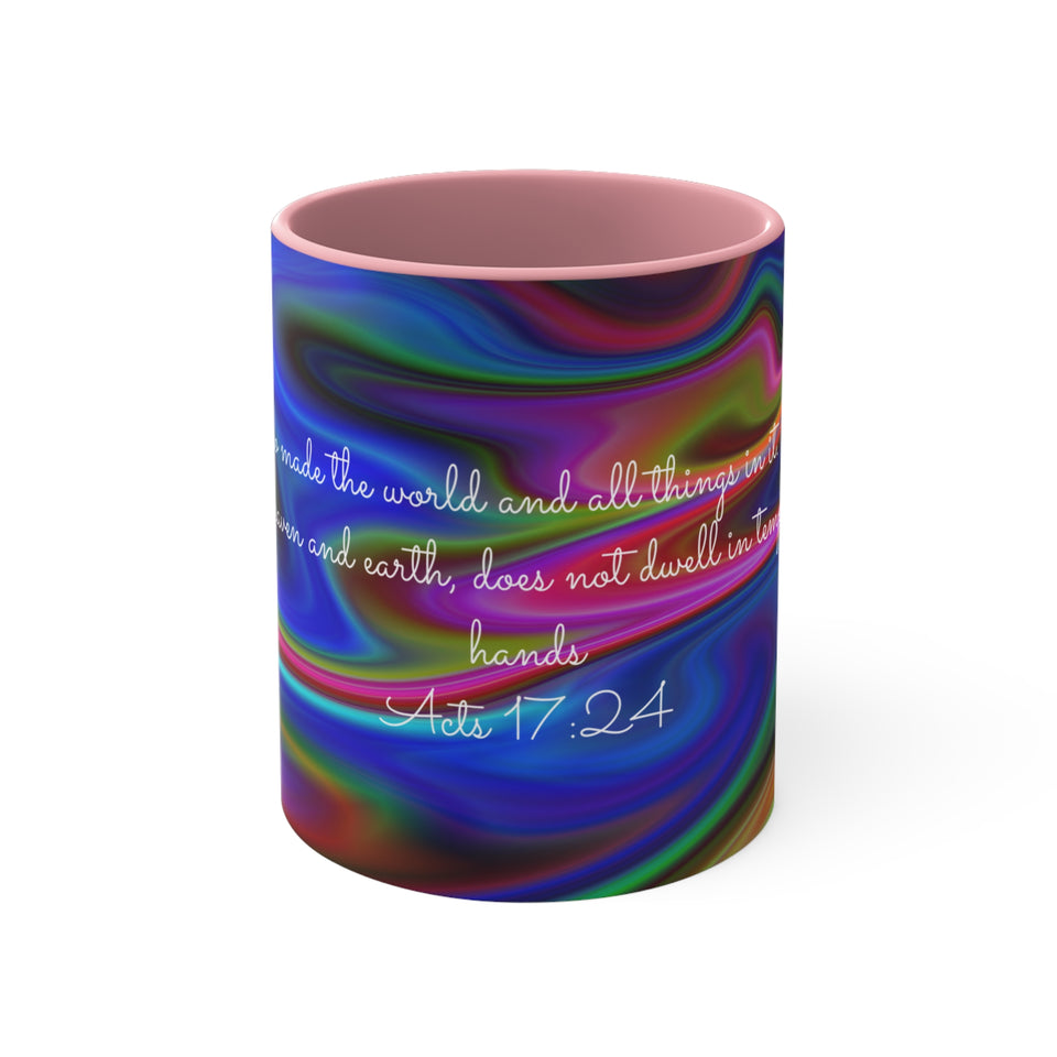 56CMSM  Colorful Marble Acts 17:24  Mug
