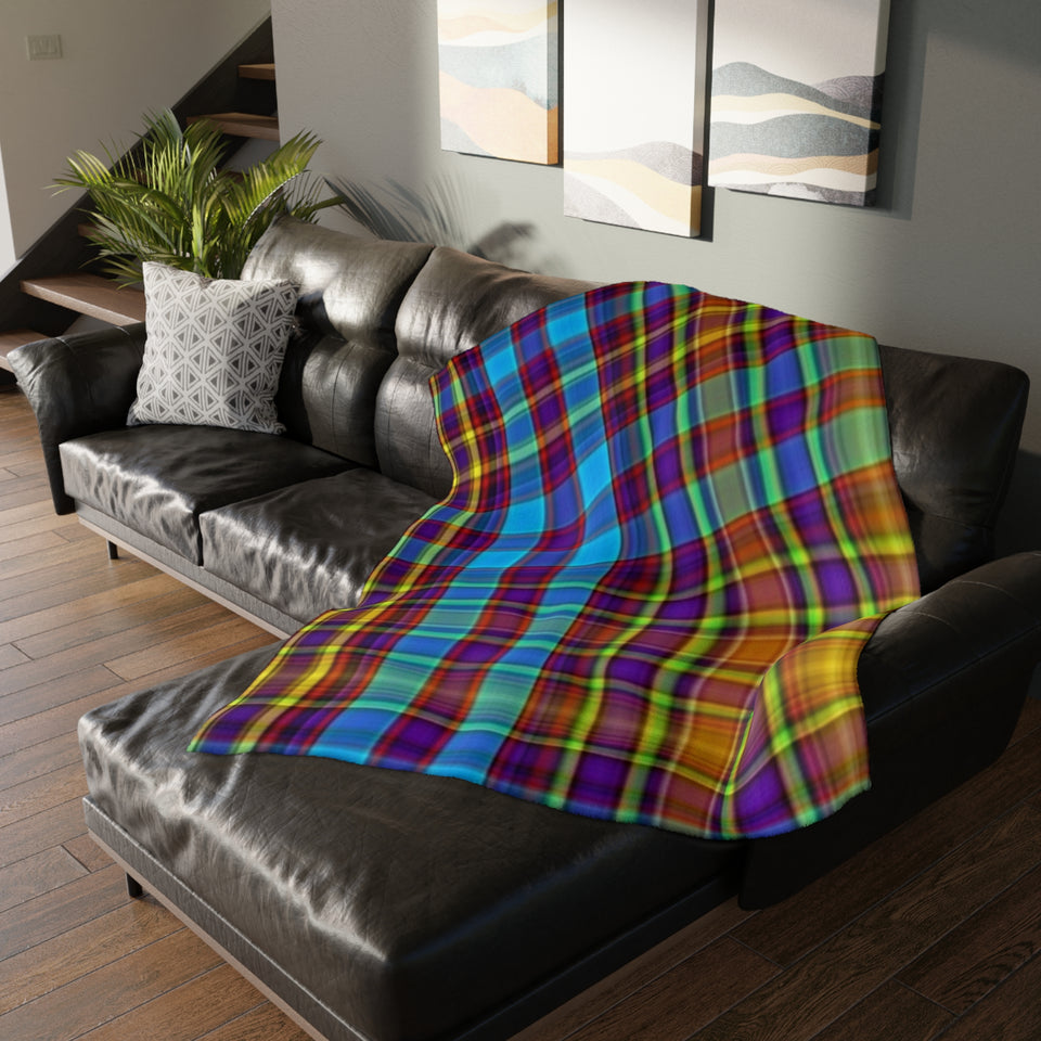 50CB  Colorful Plaid Blanket