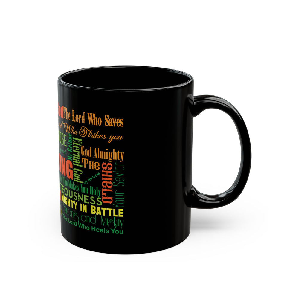 48CM   The names of God Christian Black Coffee Mug