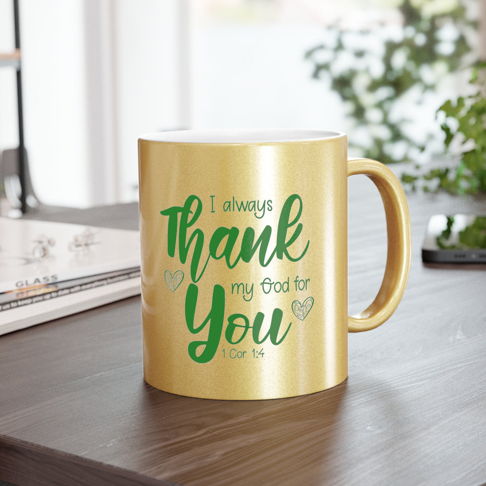 11SGM  Silver and Gold Christian Mug