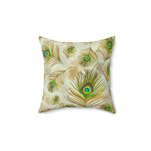 55PCF  Peacock Feather Pillow